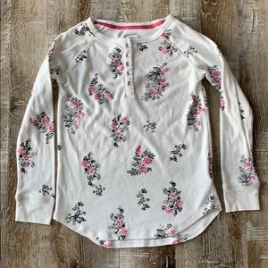 Girls Floral L/S Henley